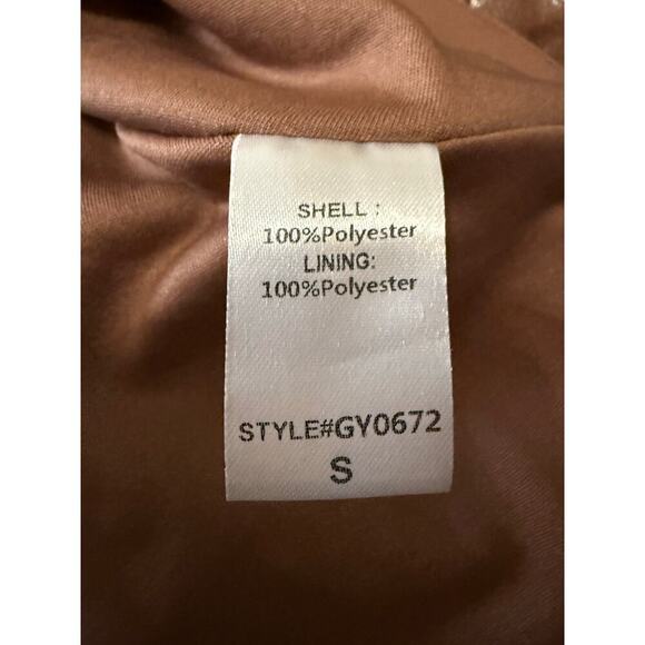 DO + BE Copper Brown Metallic Strapless Minidress size small - Picture 8 of 9